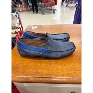 Atlanta Mocassin Blue Leather Loafers Driving Shoes Womens Size US 8.5-9 39